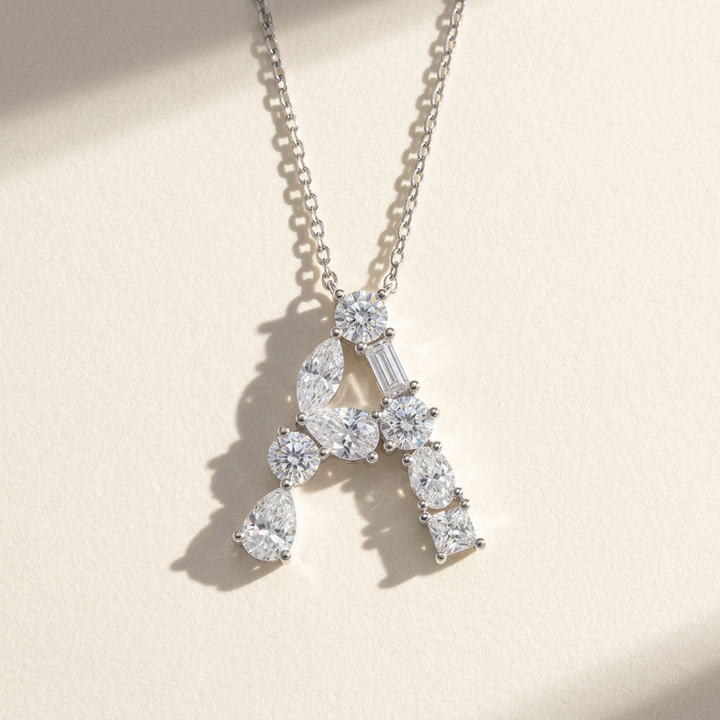 Moissanite Initial Necklace A–Z