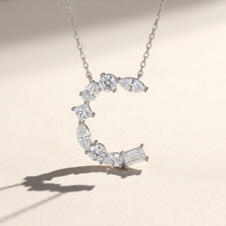 Moissanite Initial Necklace A–Z