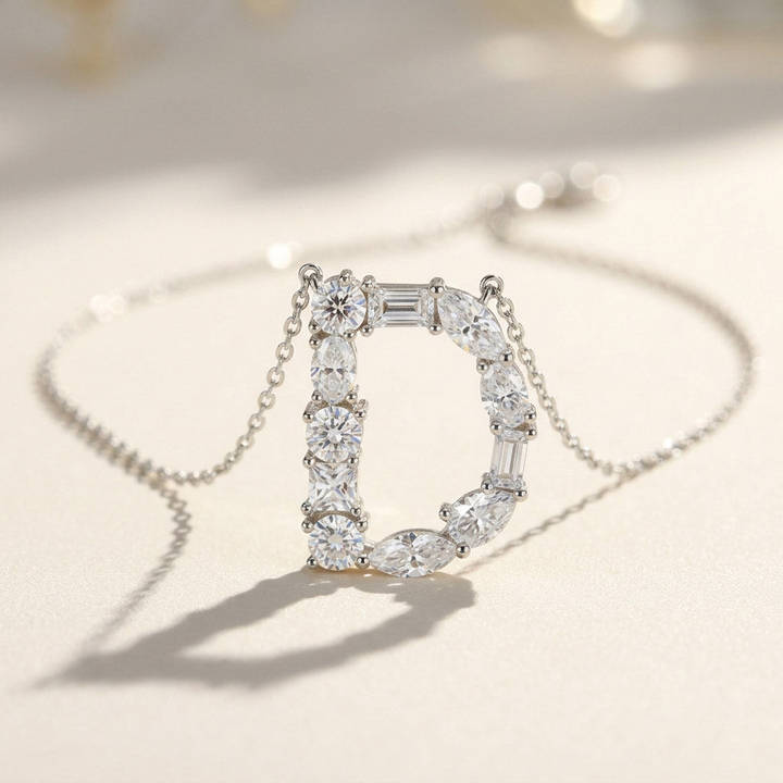 Moissanite Initial Necklace A–Z