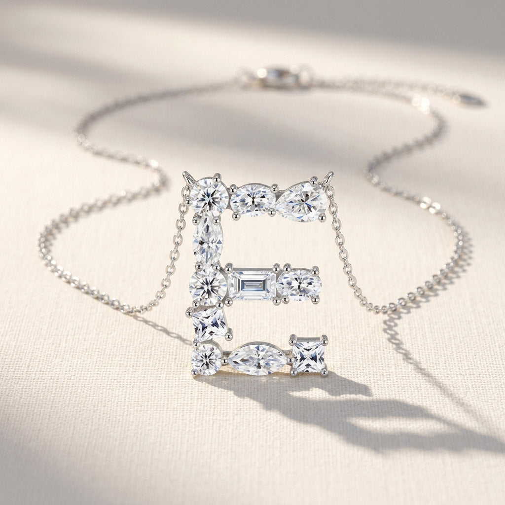 Moissanite Initial Necklace A–Z