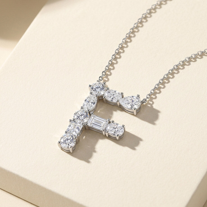 Moissanite Initial Necklace A–Z