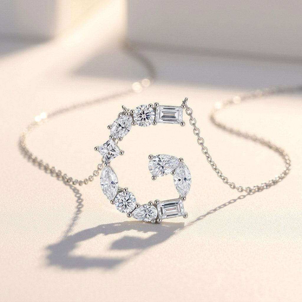 Moissanite Initial Necklace A–Z