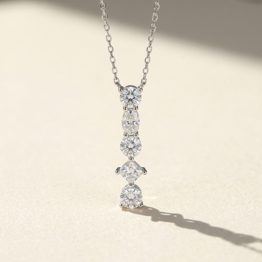 Moissanite Initial Necklace A–Z