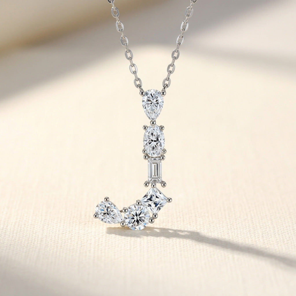 Moissanite Initial Necklace A–Z