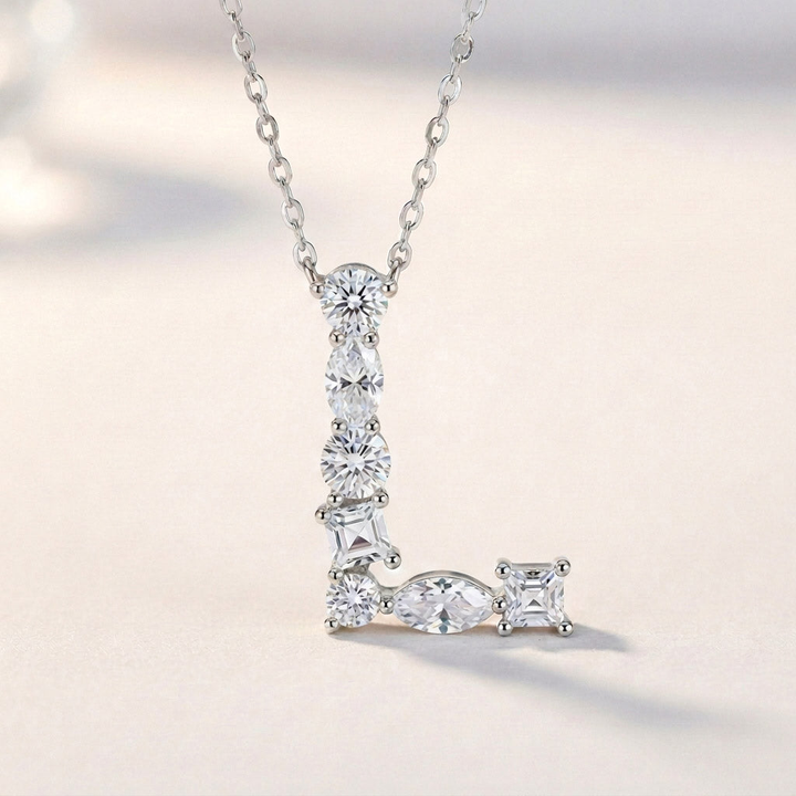 Moissanite Initial Necklace A–Z