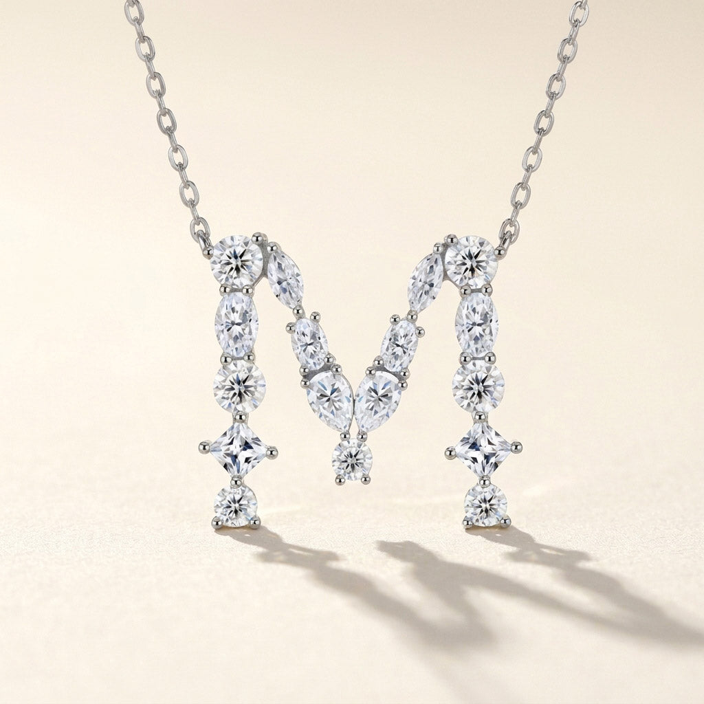 Moissanite Initial Necklace A–Z