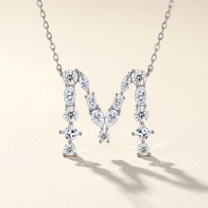 Moissanite Initial Necklace A–Z