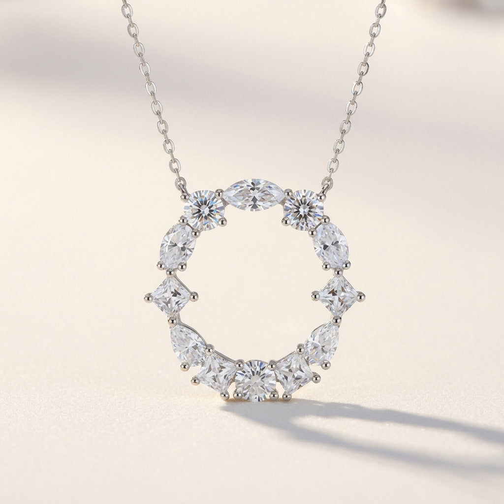 Moissanite Initial Necklace A–Z