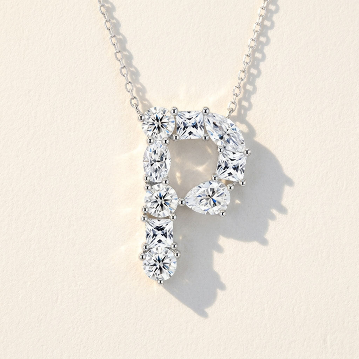 Moissanite Initial Necklace A–Z
