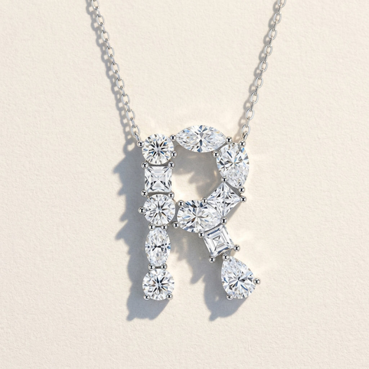 Moissanite Initial Necklace A–Z