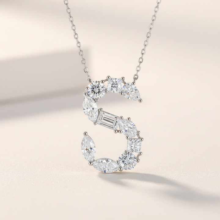 Moissanite Initial Necklace A–Z