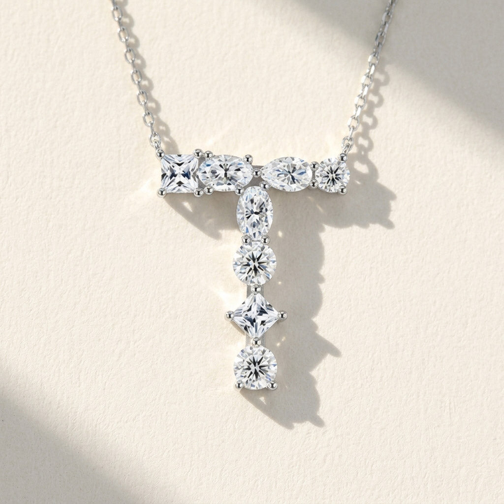 Moissanite Initial Necklace A–Z