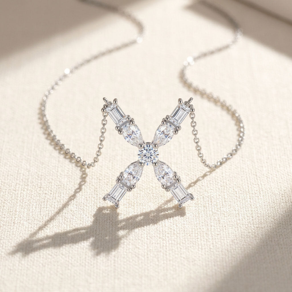 Moissanite Initial Necklace A–Z