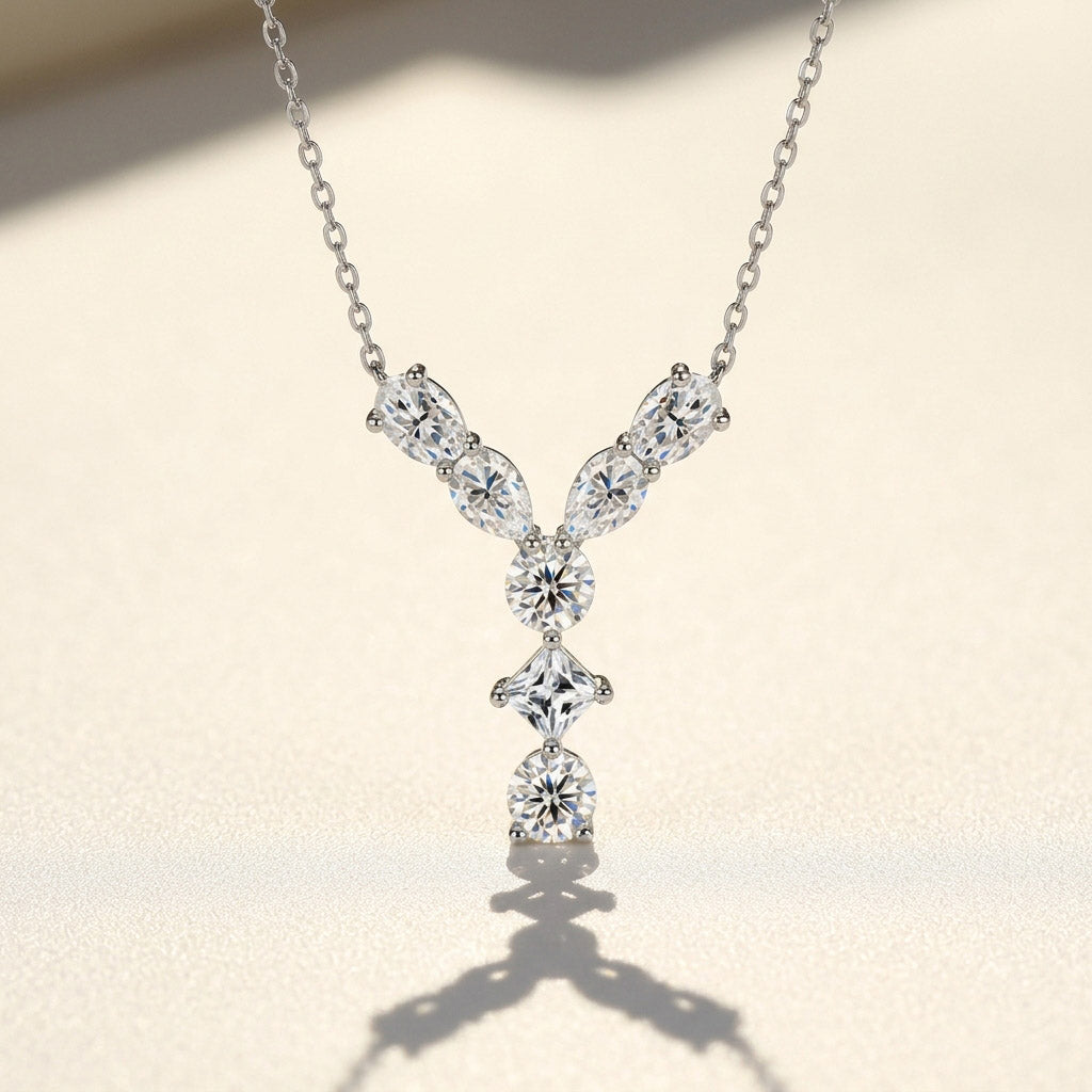 Moissanite Initial Necklace A–Z