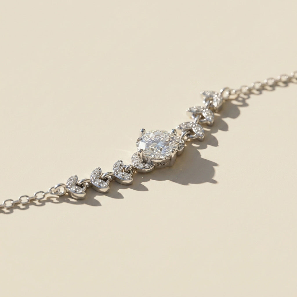 Moissanite Leaf Bracelet 1ct