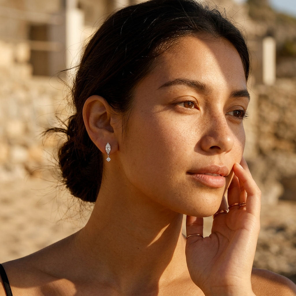 Moissanite Marquise Drop Earrings