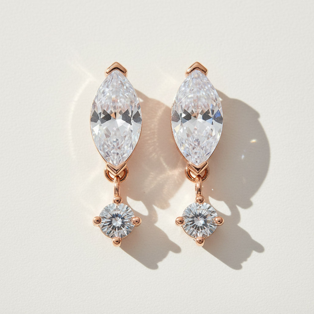 Moissanite Marquise Drop Earrings