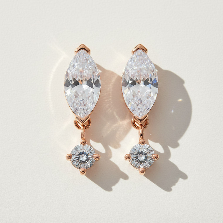 Moissanite Marquise Drop Earrings