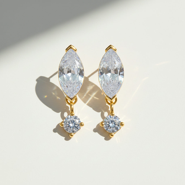 Moissanite Marquise Drop Earrings