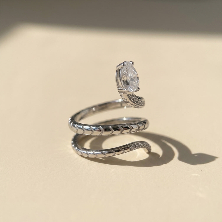 Moissanite Snake-Inspired Wrap Ring