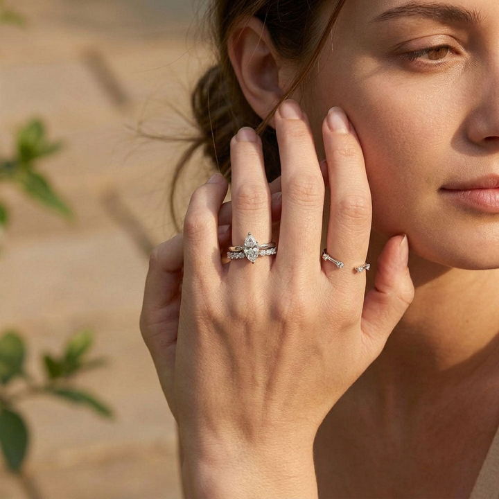 Moissanite Stackable Ring 2ct