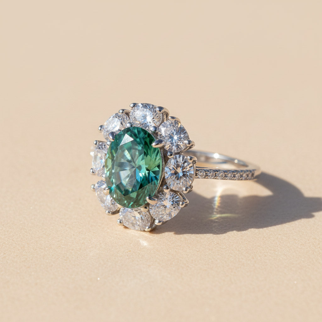 Oval Halo Gemstone Ring 2ct