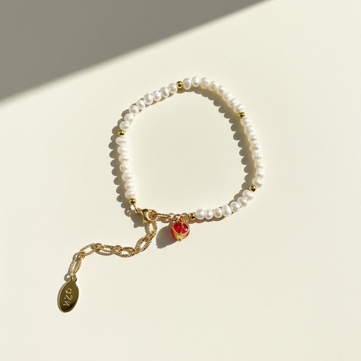 Pavé Pomegranate &amp; Freshwater Pearl Bracelet