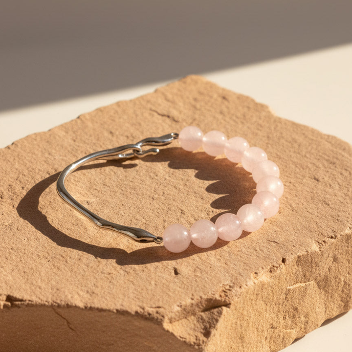 Rose Quartz Bracelet | Stainless Steel or 18K Gold Hook