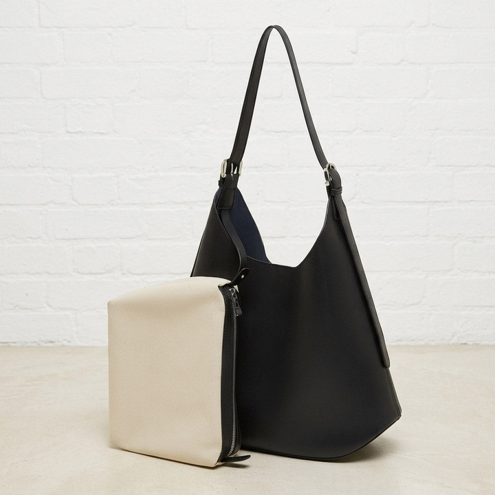 Smooth Leather Hobo Shoulder Bag