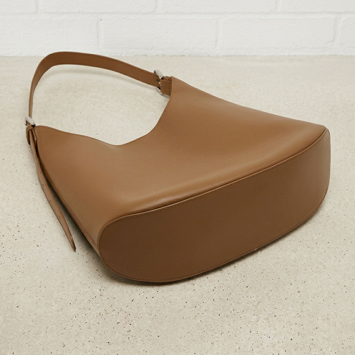 Smooth Leather Hobo Shoulder Bag