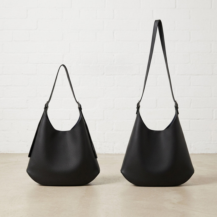 Smooth Leather Hobo Shoulder Bag