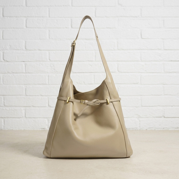 Smooth Leather Shoulder Tote