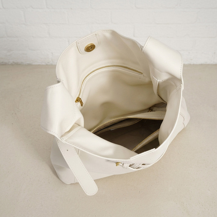 Smooth Leather Shoulder Tote