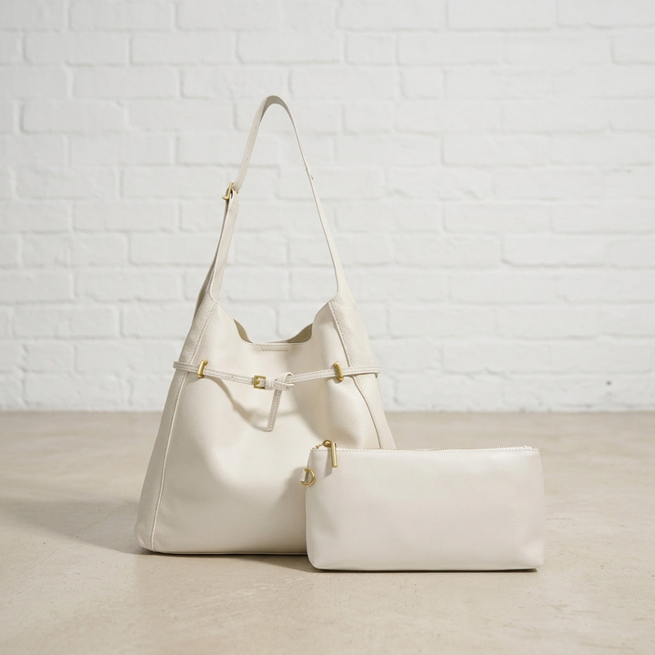 Smooth Leather Shoulder Tote
