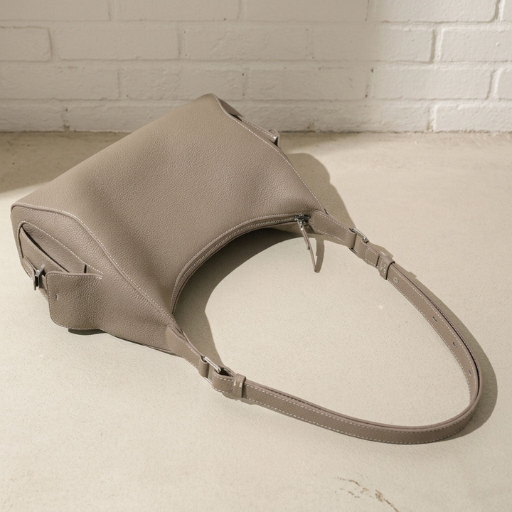 Soft Crescent Leather Shoulder Bag