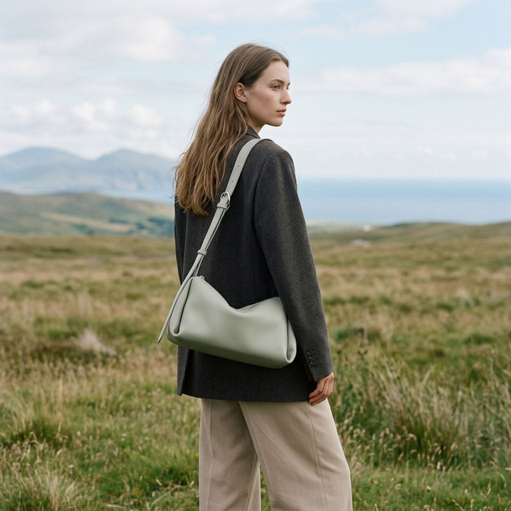 Soft Grain Leather Shoulder Bag