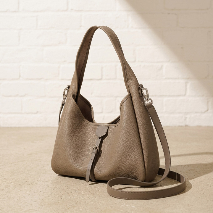 Soft Leather Hobo Shoulder Bag