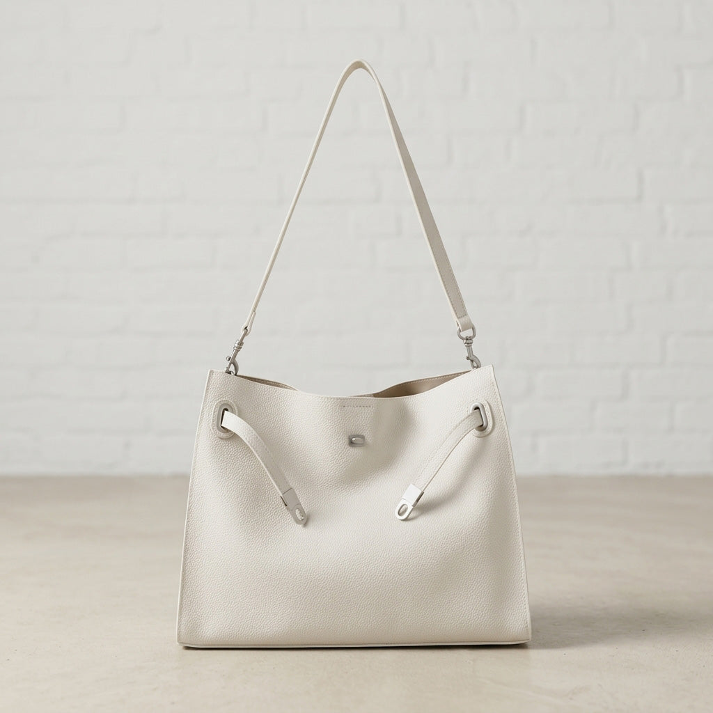 Soft Structured Leather Shoulder Bag