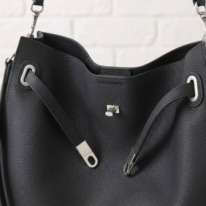 Soft Structured Leather Shoulder Bag
