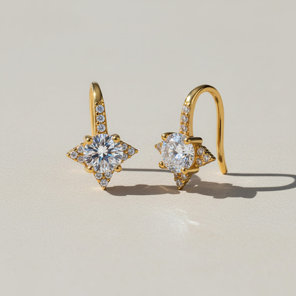 Star Moissanite Stud Earrings 0.5–1ct