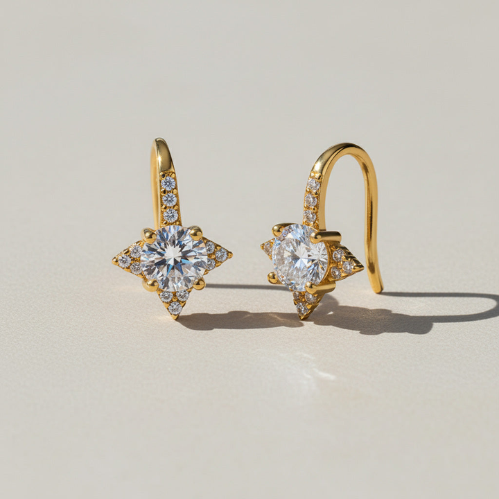 Star Moissanite Stud Earrings 0.5–1ct